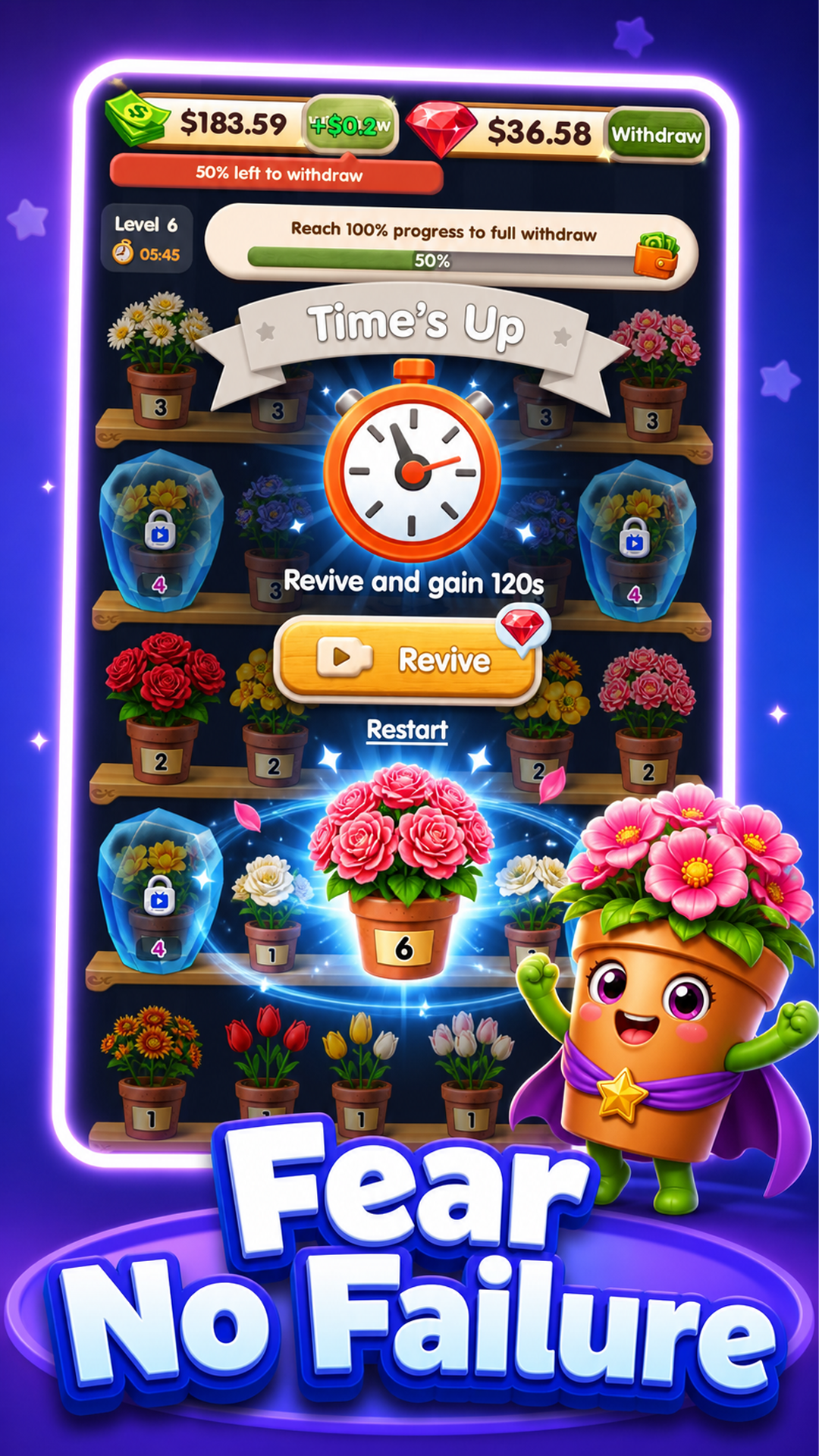Revive screen in Flower Shop Sort